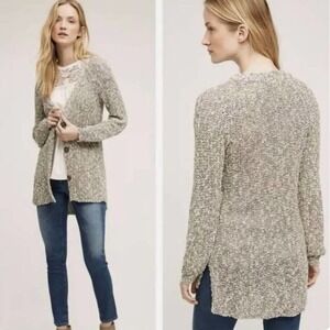 Anthropologie Angel of the North Mori Women’s Green Chunky Cotton Linen Cardigan